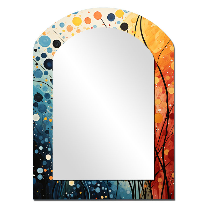 Miroir décoratif coloré sur métal Mid Century III, 34 po x 25 po