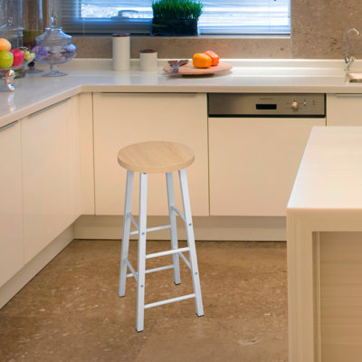 Upholstered Counter Stool with Metal Frame