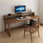 Bureaux rectangulaires en bois massif brun clair-107971871