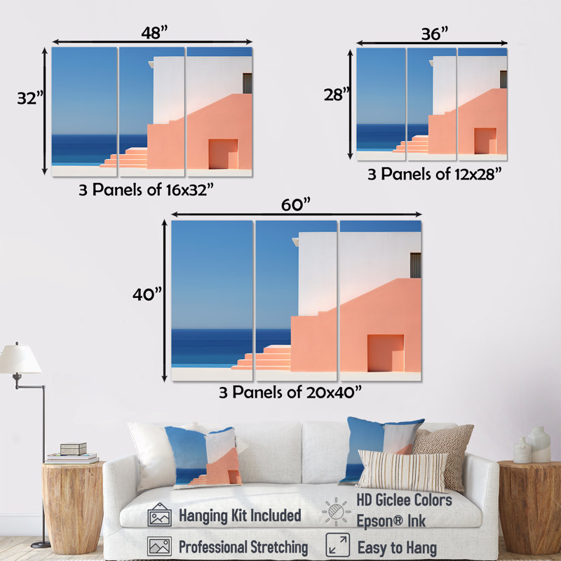 «Beach House Architecture Dream Retreat III», ensemble d'art sur toile côtière, Toile tendue, H 40 po x l 60 po x P 1 po