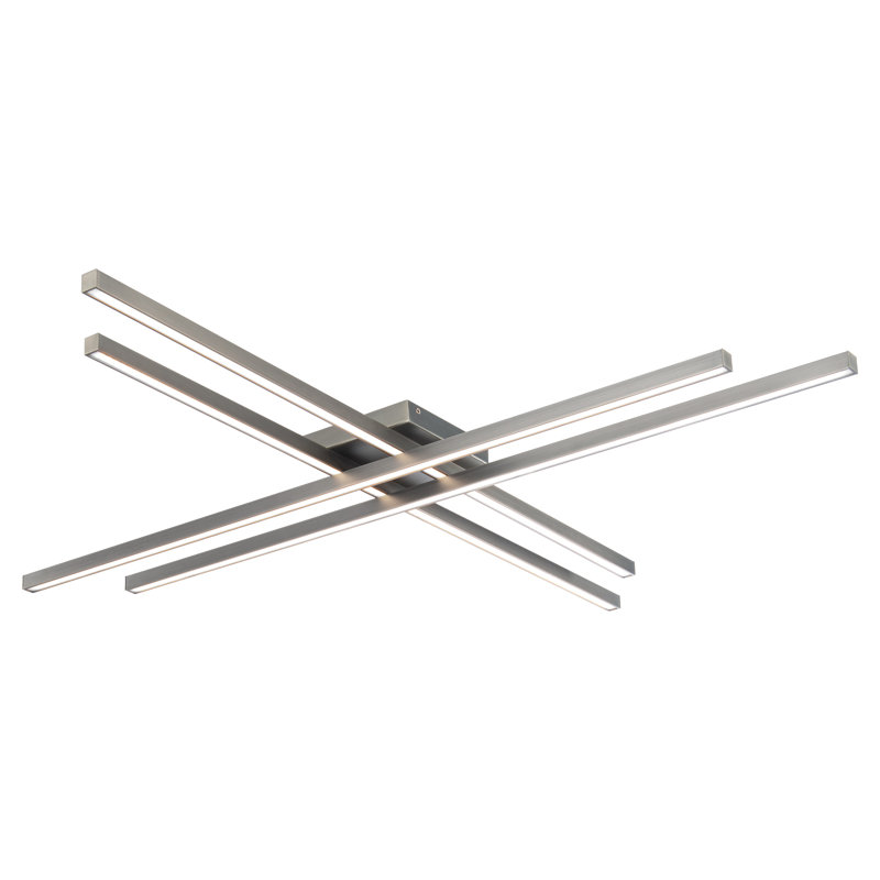 Plafonnier encastré 1 lumière Rendon, Nickel brossé, 42"