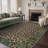 Alissa Machine Washable Leopard Foliage Non Slip Area Rug-2035625933