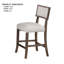 Tabouret à hauteur de comptoir 2 pièces de style contemporain avec siège et dossier rembourrés