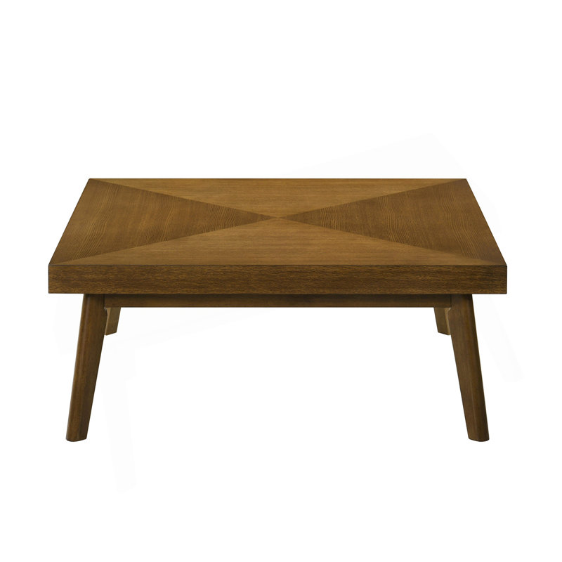 Table basse carrée en bois brun noyer