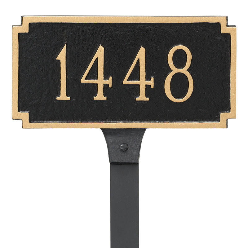 Plaque d'adresse sur 1 ligne Madison, Blanc / Doré, Oui