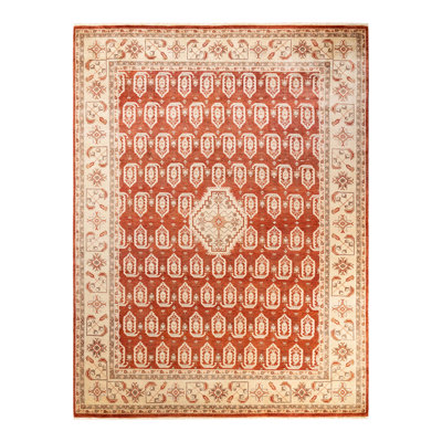 Senahid One-of-a-Kind 9' 3" X 12' 3" 2000s Wool Area Rug in Orange