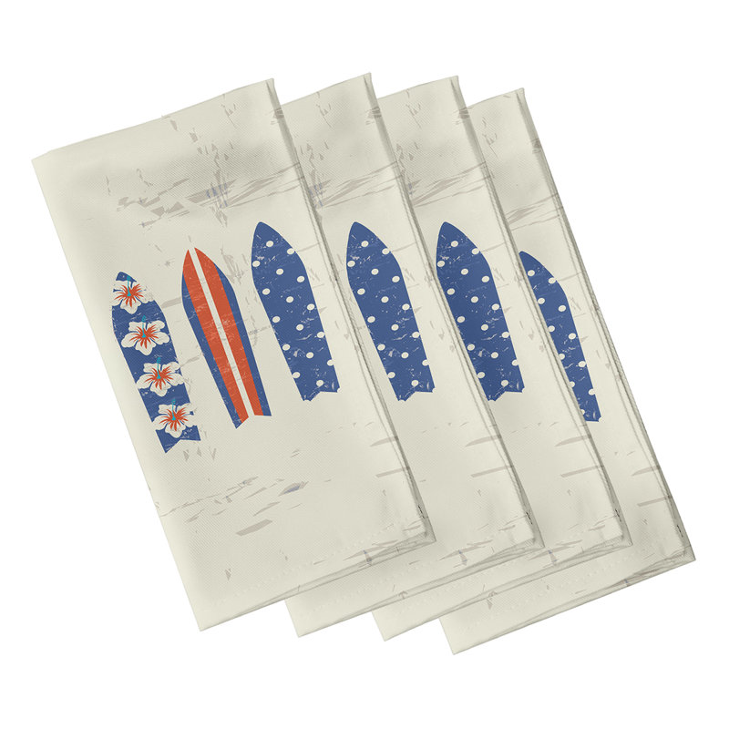 Ensemble de serviettes 4 pièces Allbritton Triple Surf, L 18 po x L 18 po, Bleu