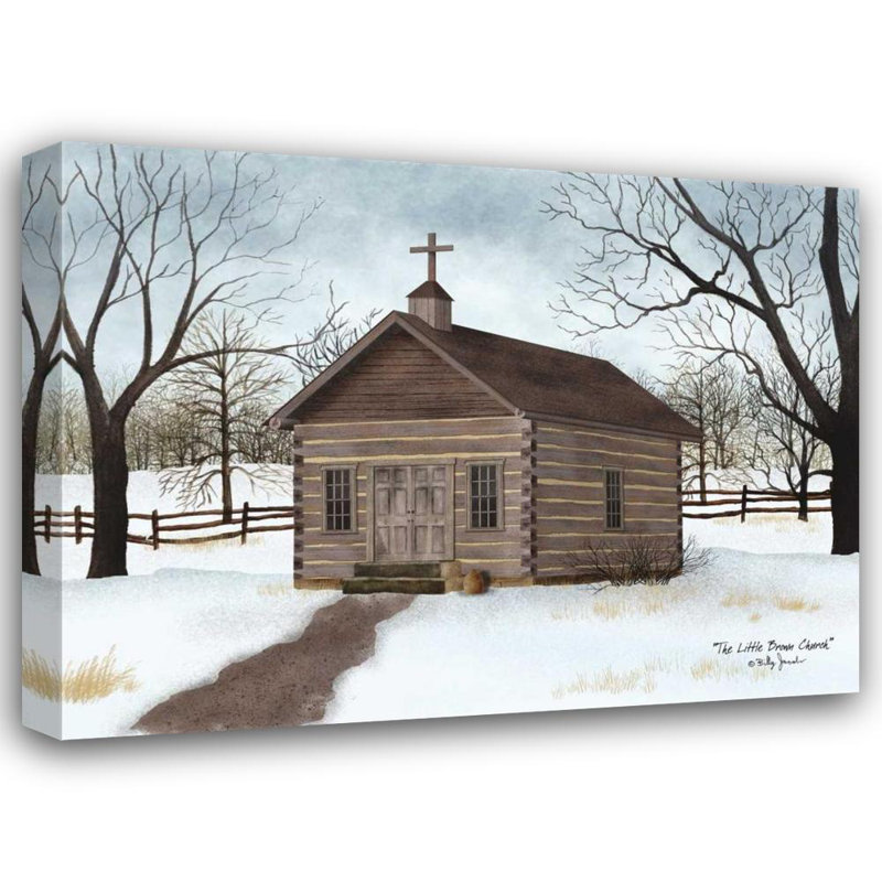 «August Grove® Jacobs, Billy», art sur toile tendue: Little Brown Church, H 36 po x l 47 po