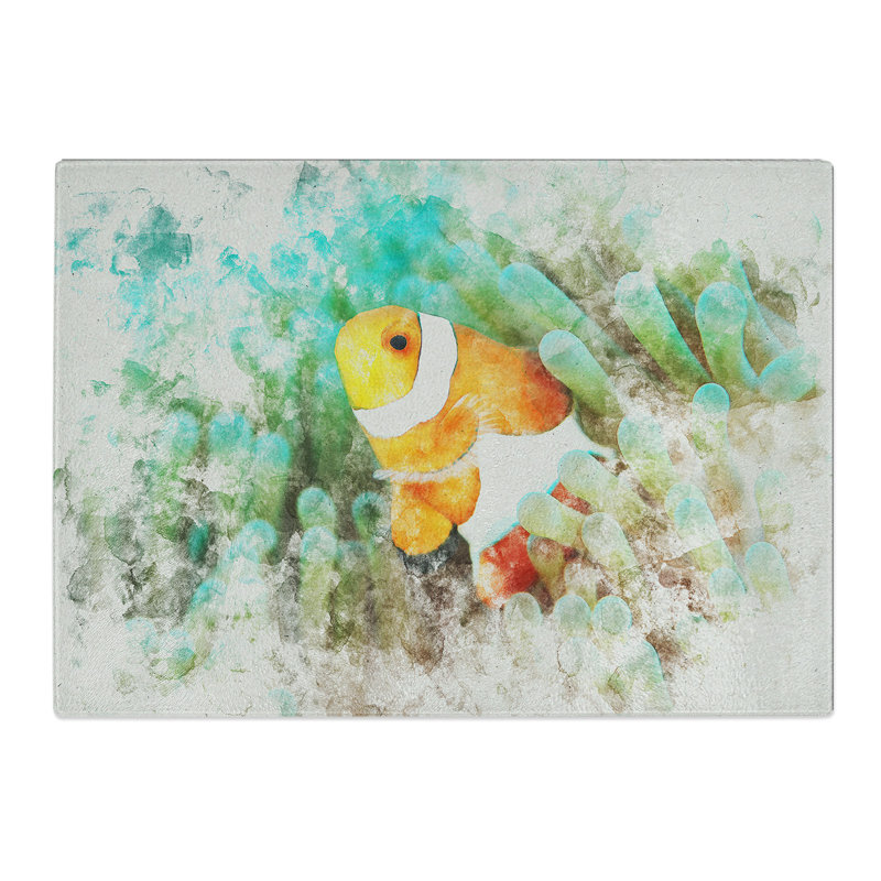 Clownfish Vol.1 Watercolour Chopping Board, 0.4cm H x 28.5cm W x 39cm L