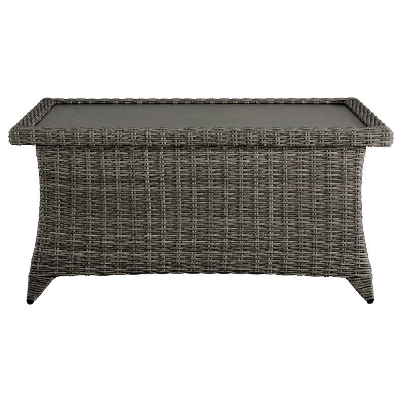 Keaisha Rectangular Outdoor Coffee Table, Gray (Mixed Color), Gray