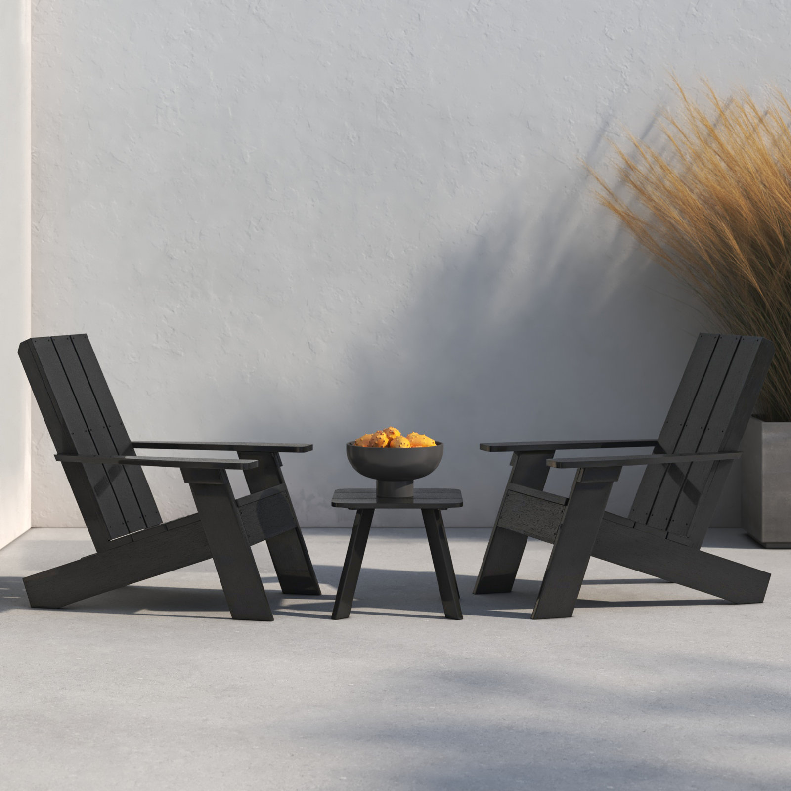 Byrnes 2 - Person Patio Conversation Set, Black