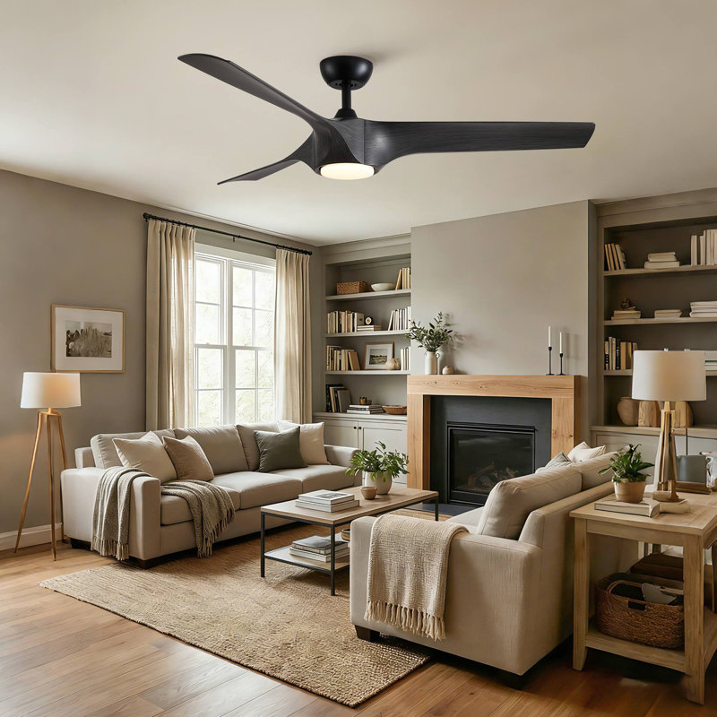 Ventilateur de plafond de ferme moderne de 56 po avec mémoire et minuterie réversible à courant continu à intensité variable Homedream 56 po