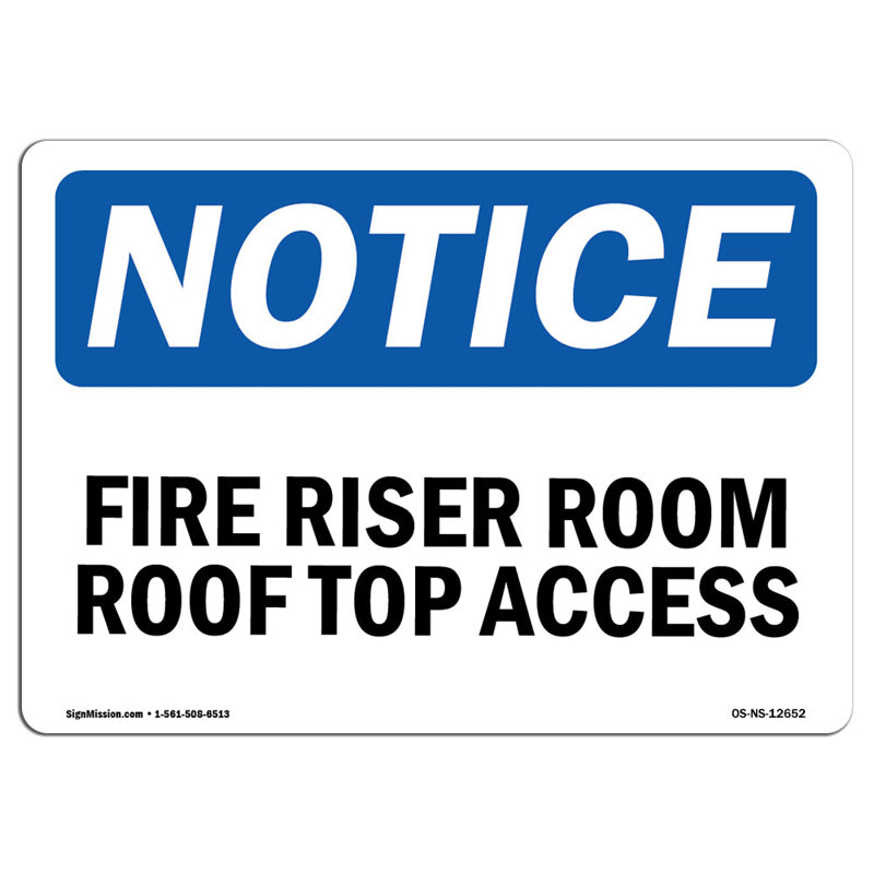 Fire Riser Room Roof Top Access, 12" H x 18" W x 0.1" D