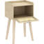  Ensemble de 2 tables de chevet Chloi, petite table de chevet, table de bout avec porte en rotin, table d'appoint Boho avec pieds en bois massif pour petit salon