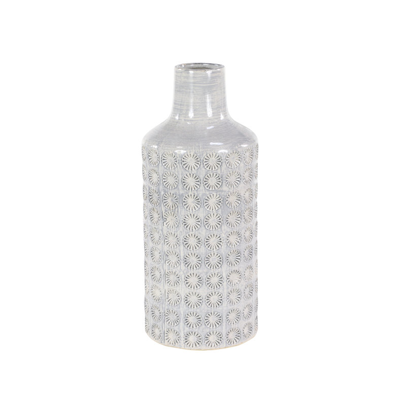 Coastal Elegance White Porcelain Floor Vase 18"