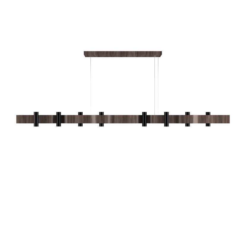 Luminaire suspendu Flow Accord, Noyer noir, H 5,31 po x l 70,87 po x P 4,33 po, 16