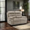 Causeuse inclinable manuelle en cuir fleur de qualité supérieure moderne de 64 po avec accoudoirs moelleux Kaniel