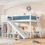 Lit mezzanine double avec rangement intégré et glissière amovible-1466579445