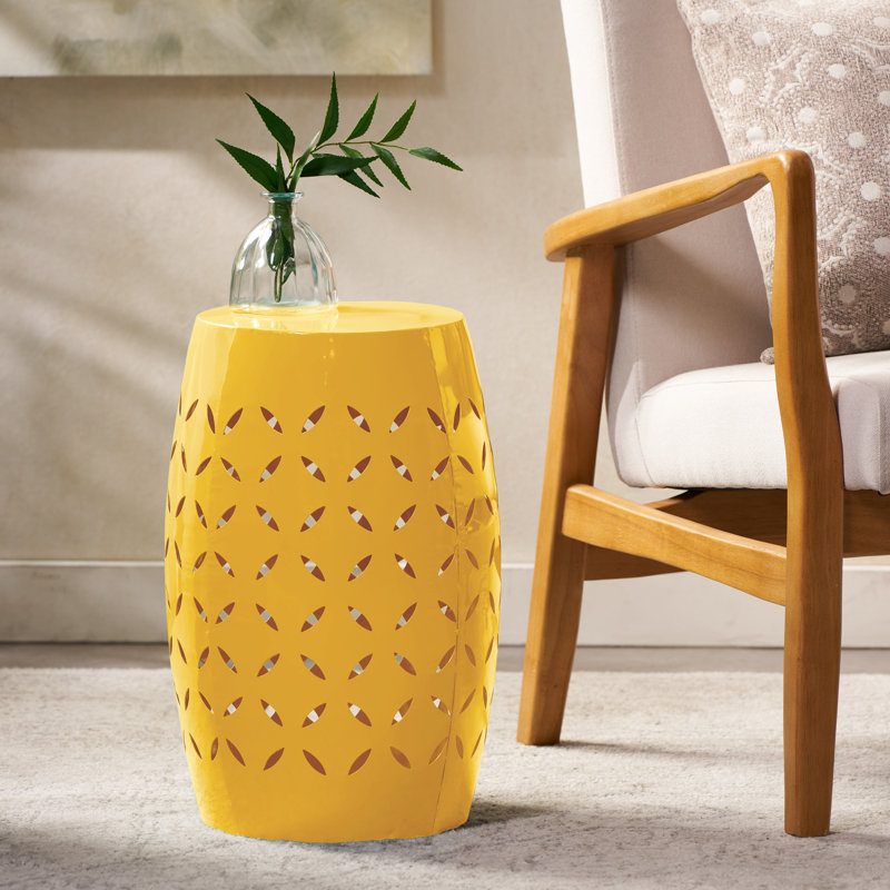 Table de bout cylindrique Babeth, Jaune