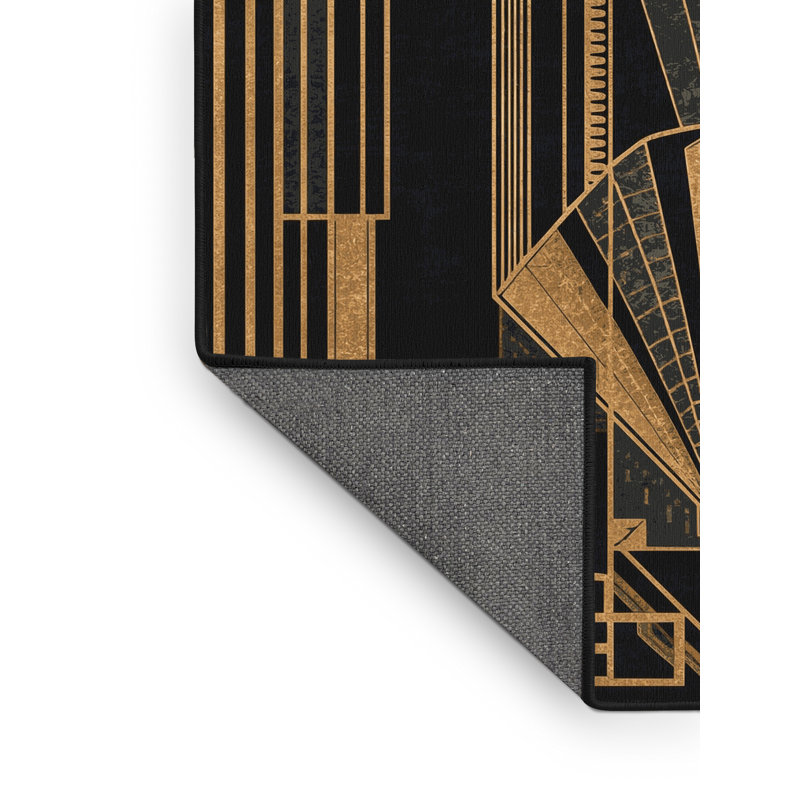 Tapis gris doux et moelleux à motif abstrait moderne et contemporain Feeney New Years, 3 X 5