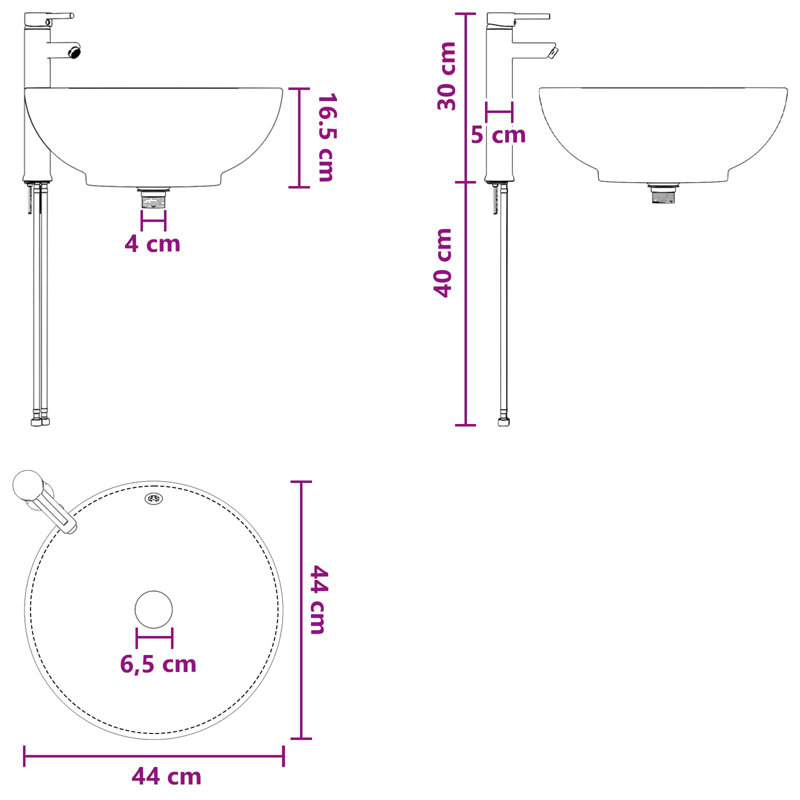 Belfry Bathroom 440mm W Metal Sink, Chrome