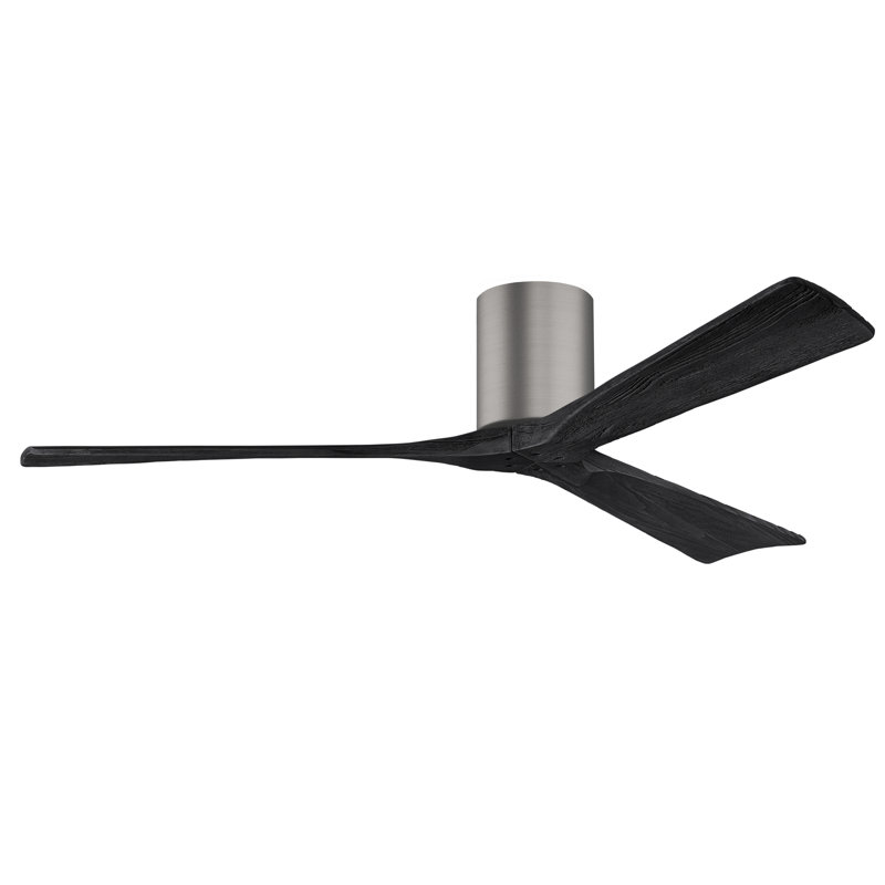 Ventilateur de plafond à 3 pales Olivier, Noir mat, Étain brossé, 60"