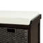 Banc de rangement rustique avec 2 paniers amovibles classiques en tissu, banc de rangement pour banc d'entrée avec coussin amovible (blanc délavé)-1792917219
