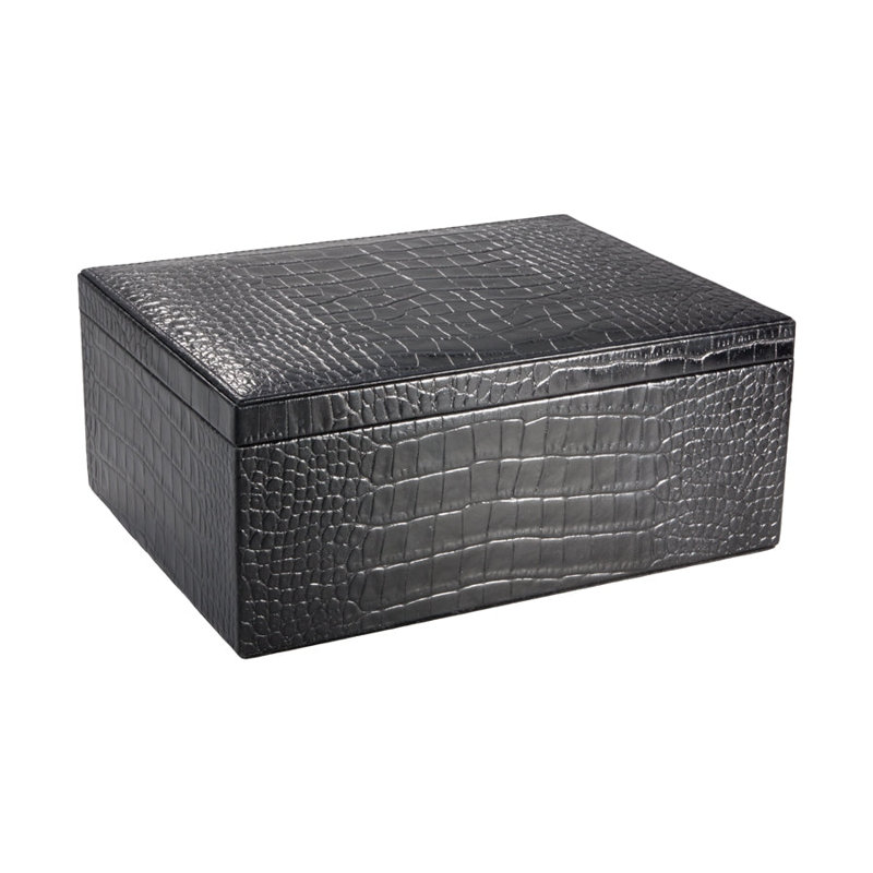 Graphic Image Large Box, Leather, Black