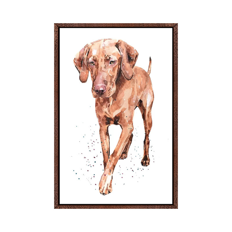 Best Foot Forward Vizsla - Painting on Canvas, 66.04 cm H x 45.72 cm W, Classic Brown Wood Framed