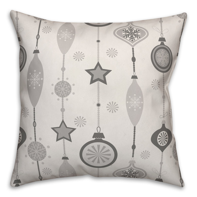  Coussin décoratif Ornament, 18 po x 18 po, Blanc, Housse de coussin seulement - sans coussin