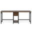 Bureau d'ordinateur 79 pouces pour deux personnes avec tiroirs et tablettes de rangement, table de travail double extra longue avec crochets, bureau d'écriture pour bureau personnel, brun rustique