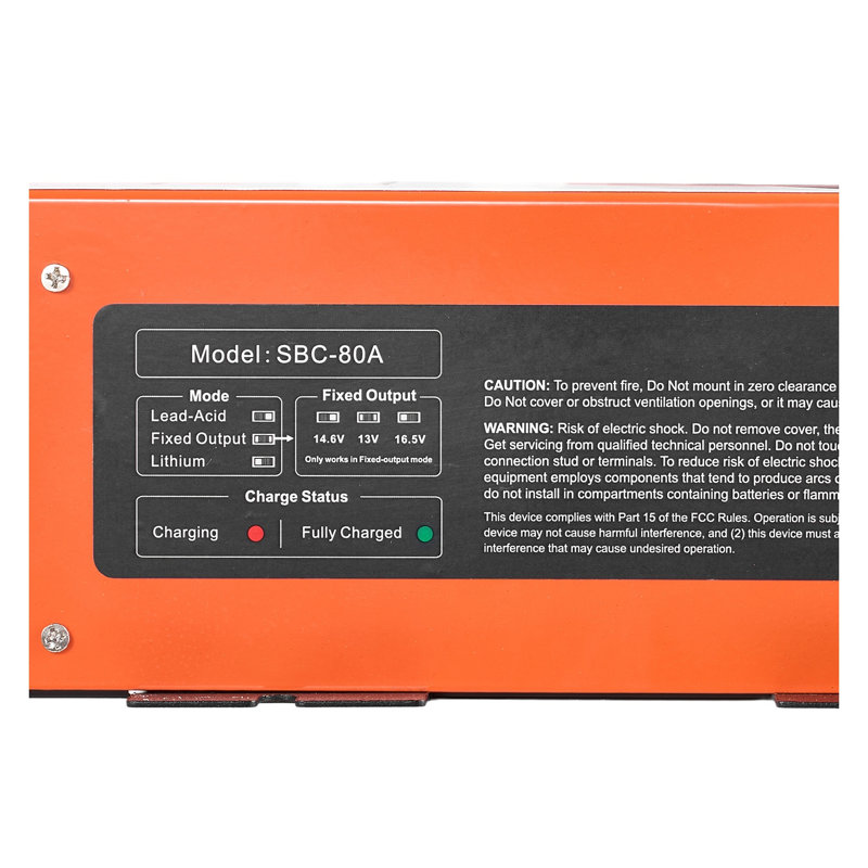 Chargeur de conversion de 80 ampères pour véhicule récréatif - Chargeur de batterie intelligent de 110 V CA à 12 V CC pour batteries au plomb et au plomb