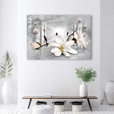 Picture, Flowers in the Tunnel 3D Balls 1 Piece Wall Art on Canvas