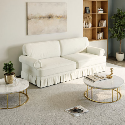 Canapé ultra-moelleux en chenille Mid-Century avec siège profond pour une détente ultime dans un appartement ou un bureau