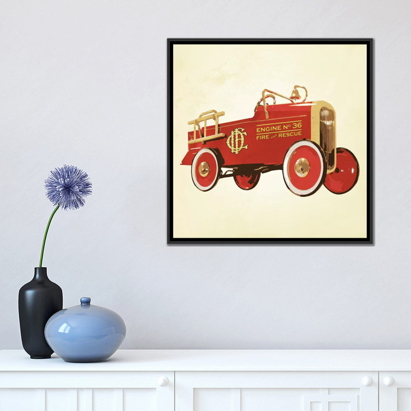 Art sur toile Albree Modern Fire 36, H 18 po x l 18 po x P 1,5 po, Toile avec cadre noir, Non mat