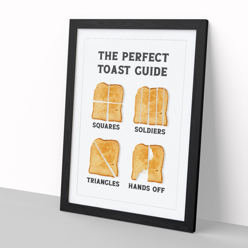 The Perfect Toast Guide - Picture Frame Typography, 36cm H x 27cm W x 2cm D, Black Framed