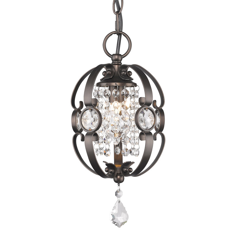 Luminaire suspendu géométrique 1 lumière Ariela, Bronze étrusque brossé