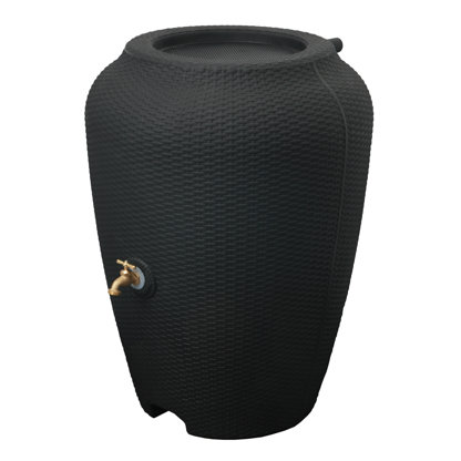 Wicker Texture 50 Gallon Rain Barrel for Water Storage