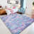 Shag Area Rugs for Living Room, 6x9 ft Soft Fluffy Rugs for Bedroom, Nursery, Kids Room Home Decor, Tie-Dyed Blue Rainbow-1878869594