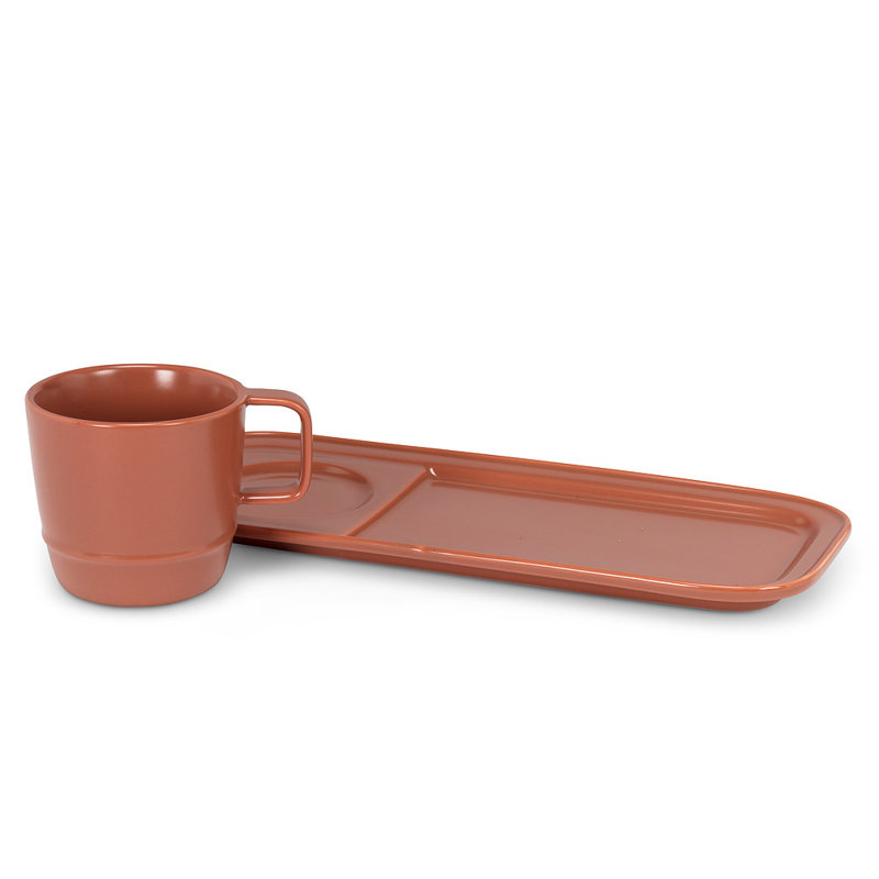 Alamar Piece Porcelain China Dinnerware Set, Terracotta