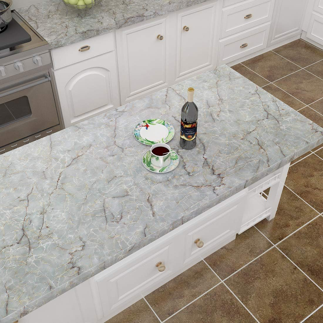 Wrought Studio Green Contact Paper Decorated With Fruit Peels And Stick