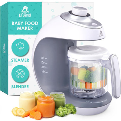 Lil’ Jumbl Baby Food Maker, 2-in-1 Baby Steamer and Blender with Timer, Auto Shutoff & More!