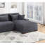 Ensemble de 2 modulaires en velours côtelé gris foncé avec siège et coussin 2 pièces pour un espace de vie confortable-1046349101