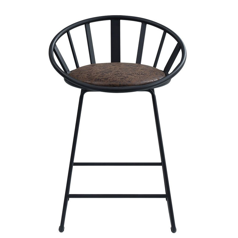 Takeyah Upholstered Faux Leather Counter Stool