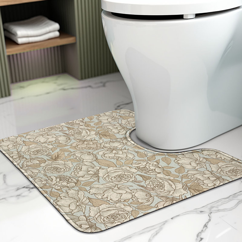 Tapis de salle de bain en U beige beige mat 20 po