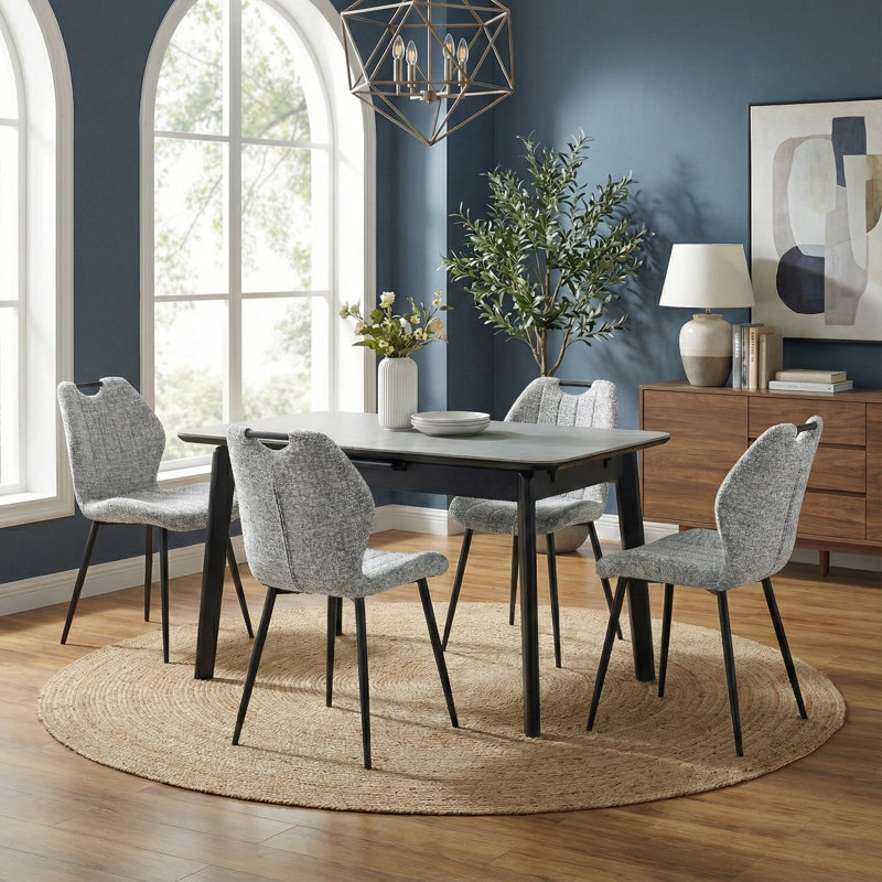 Valinda Extension Dining Set, Light Grey