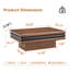 Table basse empilable à 3 niveaux avec placage en bois véritable, centre de table rectangulaire moderne avec bords arrondis pour le salon-290875275