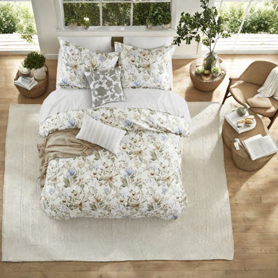 Ensembles de literie en satin de coton luxueux, motif floral éclatant, parfait pour les espaces modernes