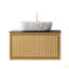 Meuble-lavabo de salle de bain KOLAS de 30 po, armoire de rangement murale en contreplaqué avec tiroir, vasque en céramique à motif marbré et plateau en pierre frittée, pré-assemblé