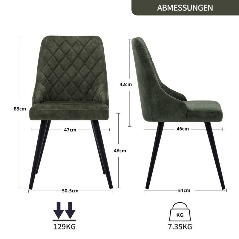 Olmo Upholstered Dining Chair, Green
